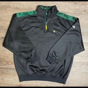 Black Fila 1/4 Zip Vintage Pullover EUC